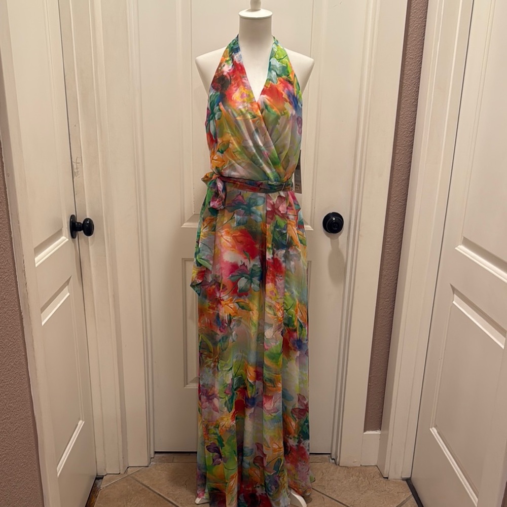 Colorful Halter Maxi Dress
